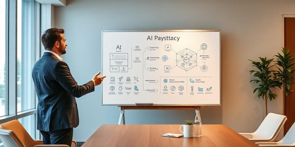 Business owner reviewing chatbot analytics on laptop