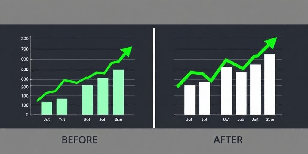 Before and after comparison showing increase in captured leads